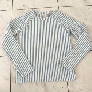 H&M Kids Textured Swim Shirt UPF 50 - Light Blue Stripes